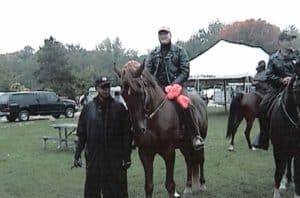 Al on his Horse “Chadwick” (formerly of the Oakland Co. Sheriff Mounted Unit) with Wayne Co, Sheriff Warren Evans