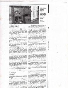 Part two of the Newsprint Article showing Mary’s First (& former) range she Built in Chesterfield, MI; which is still the only Indoor Gun Range in the Township!” (A Competitor referred to it on their web site as “State of The Art Range” Thank you!)