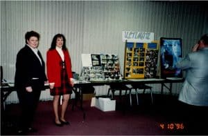 Mary with her ULTIMATE Protection Academy Display at the “Warren Crime Commission Free Residents’ Safety Seminar’;1997