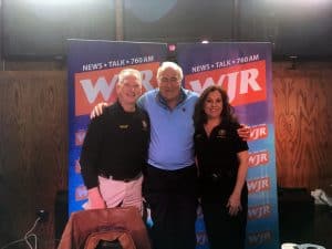 Mary & Al Polkowski on the radio with WJR radio Personality Frank Beckman May 2019