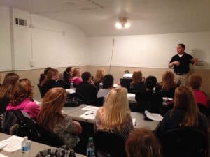 Police Academy Instructor “Ken Franks” teaching a Woman’s Defense Awareness Program